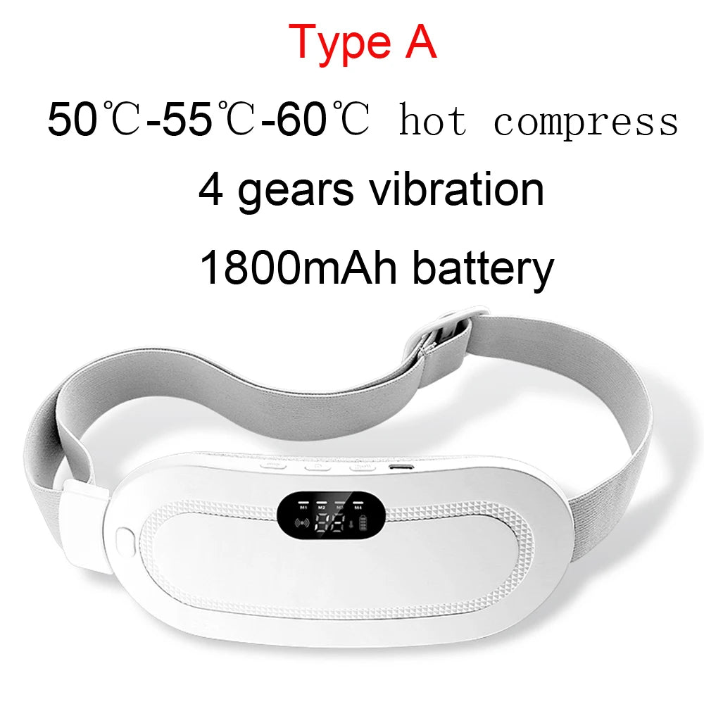 Electric Menstrual Period Cramp Massager Heating Pad Belt for Female Waist Abdominal Warm Palace Belt Massage Device Vibration