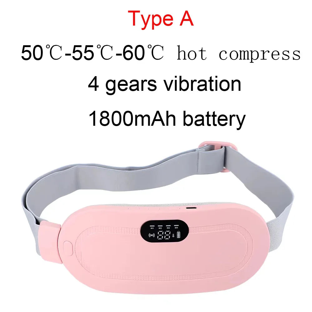Electric Menstrual Period Cramp Massager Heating Pad Belt for Female Waist Abdominal Warm Palace Belt Massage Device Vibration